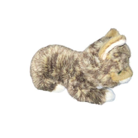 Cuddle Barn Lil Bub Tabby Cat Plush Toy 12" Realistic Stuffed Animal Green Eyes - Picture 5 of 8